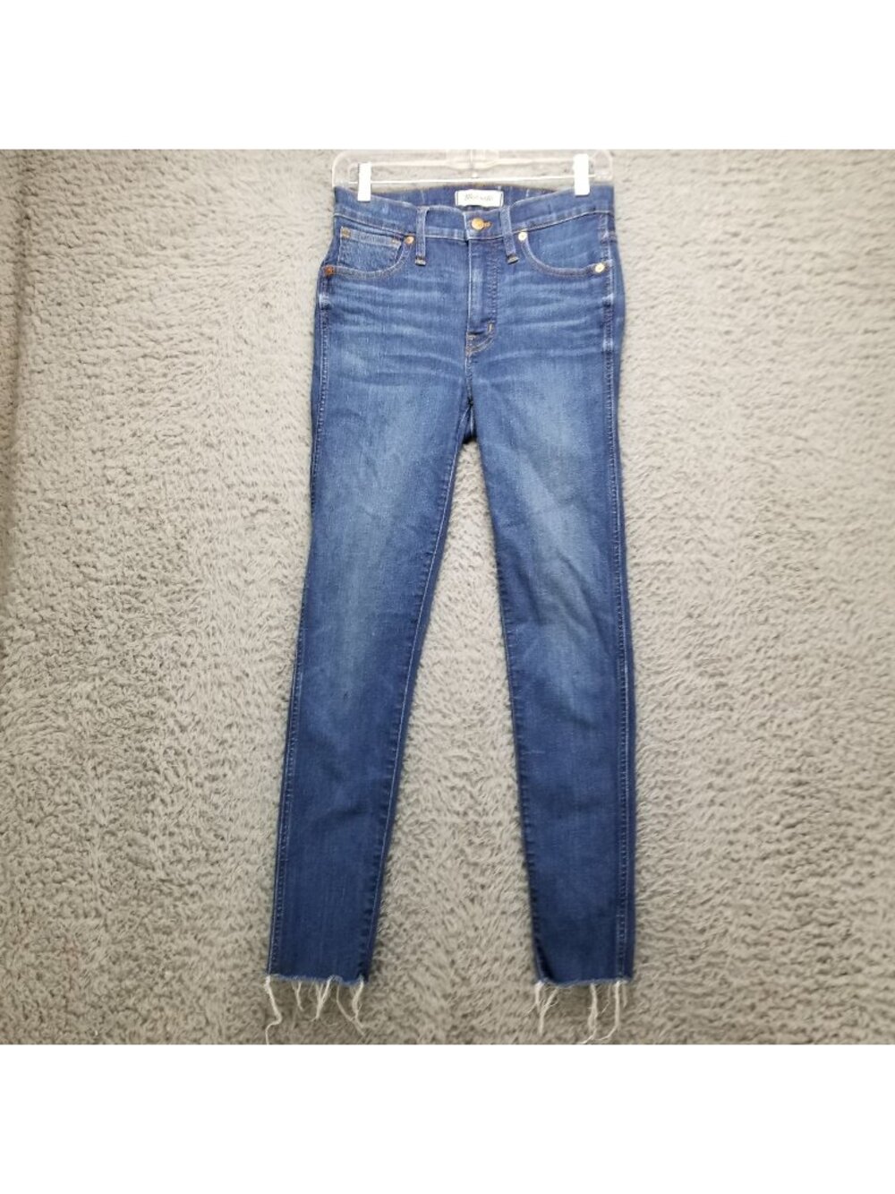 Madewell Jeans Womens 27 Blue High Rise Skinny Stretch Frayed Hem *Read*